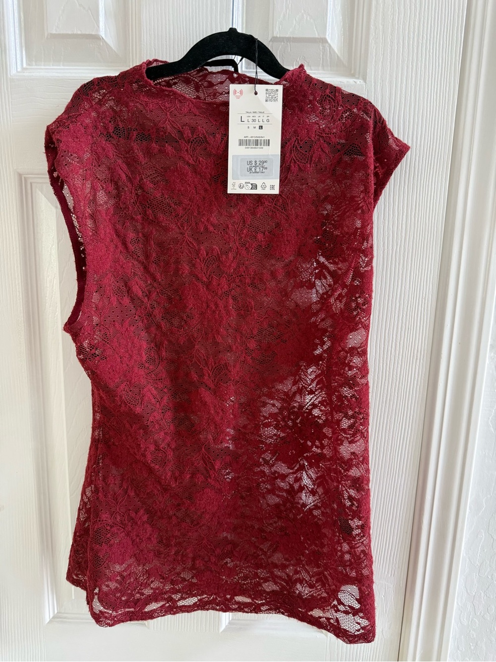 Zara Sleeveless Lace Camisole - Burgundy